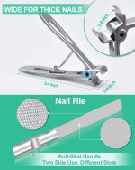 Podiatrist Toenail Clippers, Professional Thick Toenail Clippers for Thick & Ingrown Nails, Wide Jaw Opening Nail Clippers Set Toenail Clippers For Ingrown Manicure, Pedicure, Men, Women, Seniors - Image 3